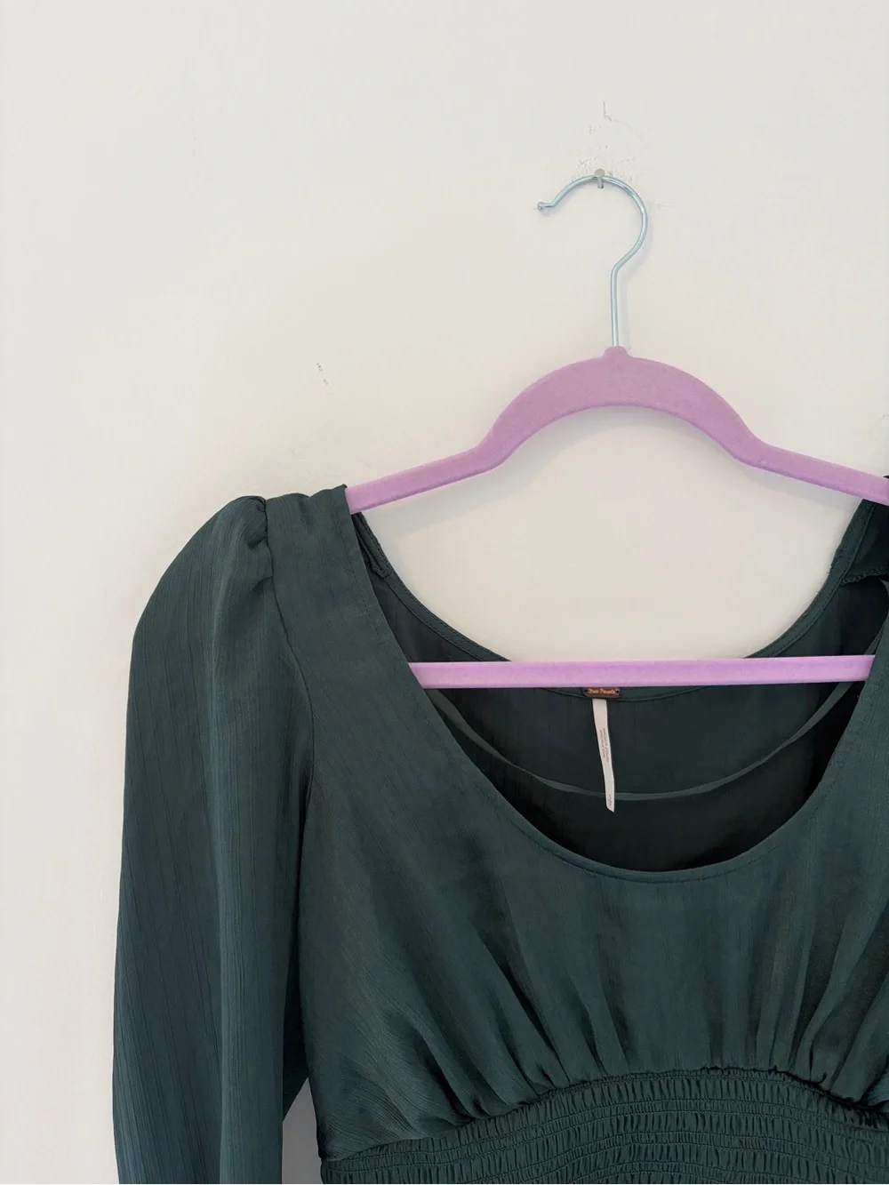 Free People Women's Long Sleeve Crop Top - Forest Green